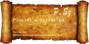 Pinczés Szilárd névjegykártya